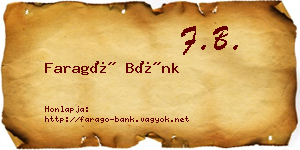 Faragó Bánk névjegykártya