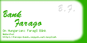 bank farago business card