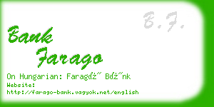 bank farago business card